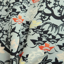 Load image into Gallery viewer, Haori Jacket Vintage(1950-1980) Light Gray Maple Leaf Branch Silk #10849E3
