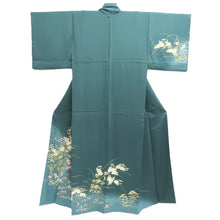 Load image into Gallery viewer, Kimono Blueish Green Chrysanthemum Nadeshiko Silk #10539B3