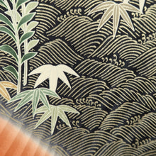 Load image into Gallery viewer, Furisode Reddish Brown Black Gold Chrysanthemum Tall Silk #9610H5