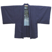 Load image into Gallery viewer, Men's Haori Vintage(1950-1980) Dark Blue Black Dragon Silk #10655C4