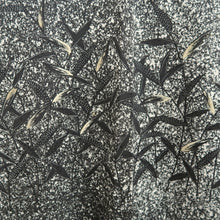 Load image into Gallery viewer, Haori Jacket Vintage(1950-1980) Black White Leaves Embroidery Silk #10119D2