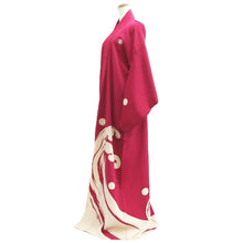 Load image into Gallery viewer, Kimono Vintage(1950-1980) Magenta Wave Unlined Hitoe Silk #10784D4