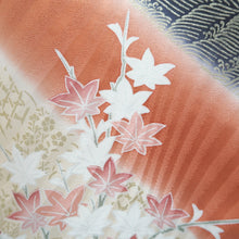 Load image into Gallery viewer, Furisode Reddish Brown Black Gold Chrysanthemum Tall Silk #9610H5