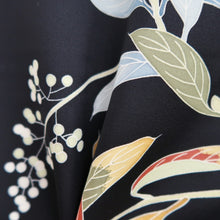 Load image into Gallery viewer, Haori Jacket Vintage(1950-1980) Black Branch Leaves Silk #9859B2