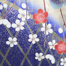 Load image into Gallery viewer, Furisode Blue Plum blossom Branch Tall Silk #9702J5