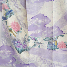 Load image into Gallery viewer, Furisode Lavender Bird Tall Silk #9713J5