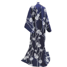 Load image into Gallery viewer, Yukata Vintage(1950-1980) Navy Umbrella Cotton #9919B4