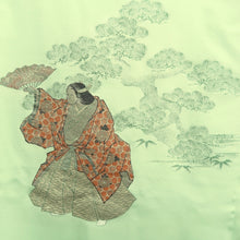 Load image into Gallery viewer, Haori Jacket Vintage(1950-1980) Light Green Noh Silk #10225E2