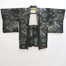 Load image into Gallery viewer, Haori Jacket Vintage(1950-1980) Black Gold Silver Abstract art Silk #9777A4