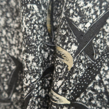 Load image into Gallery viewer, Haori Jacket Vintage(1950-1980) Black White Leaves Embroidery Silk #10119D2