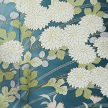 Load image into Gallery viewer, Kimono Blueish Green Chrysanthemum Nadeshiko Silk #10539B3