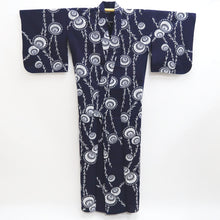 Load image into Gallery viewer, Yukata Vintage(1950-1980) Navy Umbrella Cotton #9919B4