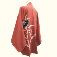 Load image into Gallery viewer, Haori Jacket Vintage(1950-1980) Red Shibori Flower Silk #10105D2