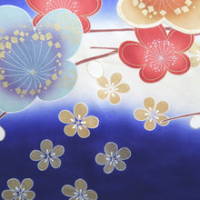 Load image into Gallery viewer, Furisode Blue Plum blossom Branch Tall Silk #9702J5