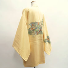 Load image into Gallery viewer, Haori Jacket Vintage(1950-1980) Pale Yellow Heian Princess Silk #10090D2