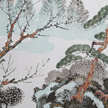 Load image into Gallery viewer, Men's Haori Vintage(1950-1980) Black Montsuki Landscape Silk #10417A2