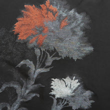 Load image into Gallery viewer, Haori Jacket Vintage(1950-1980) Black Gold Silver Flower Silk #10059D1