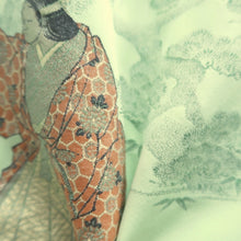Load image into Gallery viewer, Haori Jacket Vintage(1950-1980) Light Green Noh Silk #10225E2