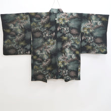 Load image into Gallery viewer, Haori Jacket Vintage(1950-1980) Black Gold Silver Abstract art Silk #9777A4