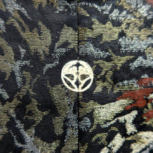 Load image into Gallery viewer, Haori Jacket Vintage(1950-1980) Black Gold Chrysanthemum Silk #9905B4