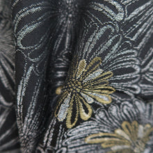 Load image into Gallery viewer, Haori Jacket Vintage(1950-1980) Black Silver Gold Chrysanthemum Kikuzukushi Silk #9762A3