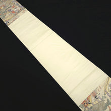 Load image into Gallery viewer, Fukuro Obi White Gold Heian Period Aristocrats Silk BB317V8
