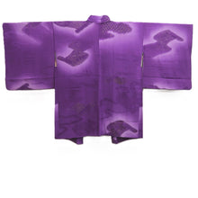 Load image into Gallery viewer, Haori Jacket Vintage(1950-1980) Purple Gold Peony Silk #10741D3