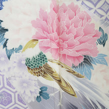 Load image into Gallery viewer, Furisode Lavender Bird Tall Silk #9713J5
