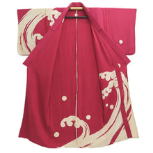 Load image into Gallery viewer, Kimono Vintage(1950-1980) Magenta Wave Unlined Hitoe Silk #10784D4