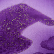 Load image into Gallery viewer, Haori Jacket Vintage(1950-1980) Purple Gold Peony Silk #10741D3