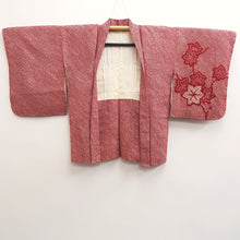 Load image into Gallery viewer, Haori Jacket Vintage(1950-1980) Red Full Shibori Maple Leaf Branch Silk #10195D5
