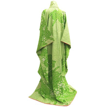 Load image into Gallery viewer, Furisode Light Green Shibori Chrysanthemum Silk #10320F1
