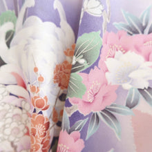 Load image into Gallery viewer, Furisode Pale Pink Plum blossom Chrysanthemum Silk #10549B4