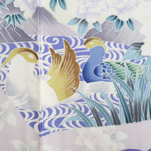 Load image into Gallery viewer, Furisode Lavender Bird Tall Silk #9713J5