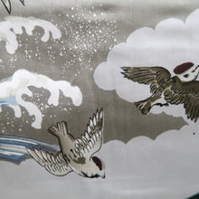 Load image into Gallery viewer, Men's Haori Vintage(1950-1980) Blue Black Eagle Wide Silk #10443A3