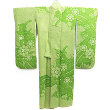Load image into Gallery viewer, Furisode Light Green Shibori Chrysanthemum Silk #10320F1