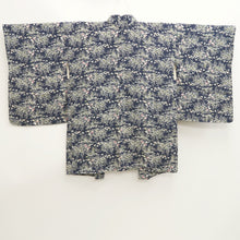 Load image into Gallery viewer, Haori Jacket Vintage(1950-1980) Dark Blue Flower Silk #10120D3