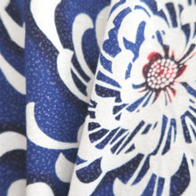 Load image into Gallery viewer, Yukata Vintage(1950-1980) Blue Chrysanthemum Cotton #10354F3