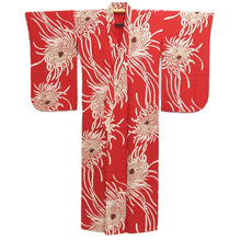 Load image into Gallery viewer, Kimono Vintage(1920-1950) Red Chrysanthemum Silk #10774D4