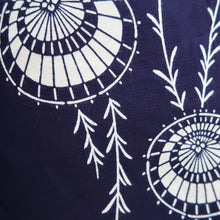 Load image into Gallery viewer, Yukata Vintage(1950-1980) Navy Umbrella Cotton #9919B4