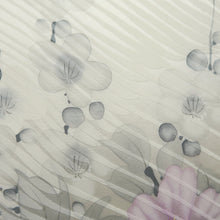 Load image into Gallery viewer, Furisode White Plum blossom Peony Silk #10309E5