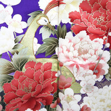 Load image into Gallery viewer, Furisode Purple Peacock Peony Tall Silk #9693J4