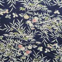 Load image into Gallery viewer, Haori Jacket Vintage(1950-1980) Dark Blue Flower Silk #10120D3