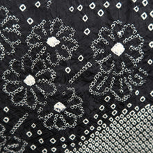 Load image into Gallery viewer, Haori Jacket Vintage(1950-1980) Black Full Shibori Flower Silk #10151D4