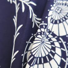 Load image into Gallery viewer, Yukata Vintage(1950-1980) Navy Umbrella Cotton #9919B4