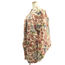 Load image into Gallery viewer, Haori Jacket Vintage(1950-1980) White Chrysanthemum Maple Leaf Silk #10742D3