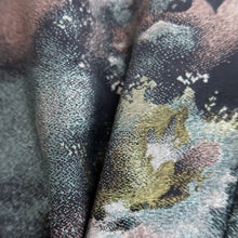 Load image into Gallery viewer, Haori Jacket Vintage(1950-1980) Black Gold Silver Abstract art Silk #9777A4