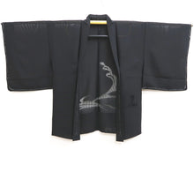 Load image into Gallery viewer, Haori Jacket Vintage(1950-1980) Black See-Through Wave Silk #9814B1