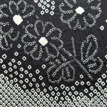 Load image into Gallery viewer, Haori Jacket Vintage(1950-1980) Black Full Shibori Flower Silk #10151D4