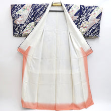 Load image into Gallery viewer, Kimono Blue Plum blossom Bird Tall Silk #9932B5